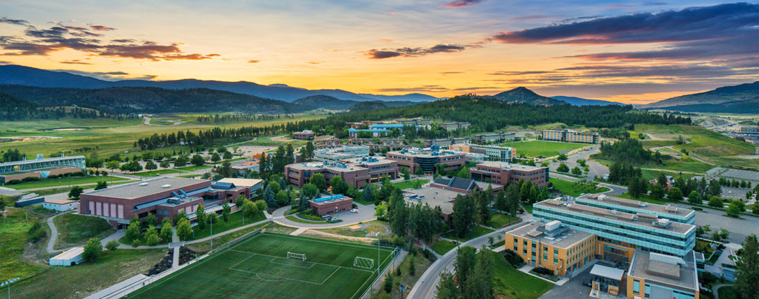 UBCO campus at sunset