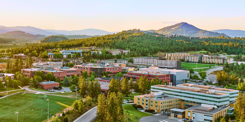 An aerial view of UBC's Okanagan campus.